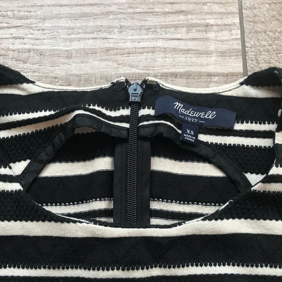 Madewell Black/White Striped Knit Silhouette Dress - Picture 3 of 8